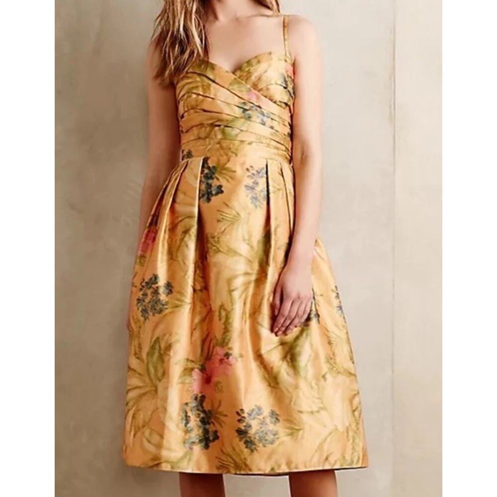 NWT $228 Anthropologie James Coviello Multicolor Floral Botanica Dress Sz 6 - Picture 1 of 10